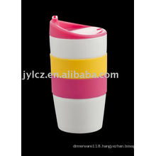 420CC mug with silicone lid and band